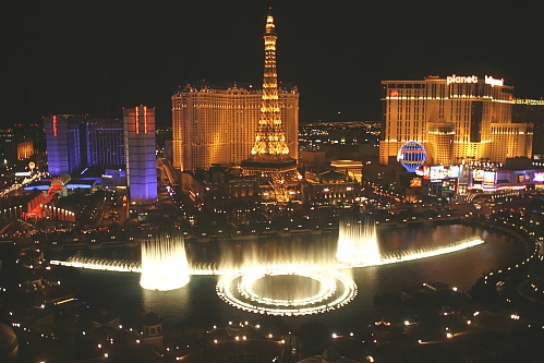 Blick vom Zimmer auf den Bellagio Fountain